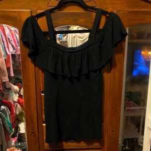 Black cold shoulder sweater